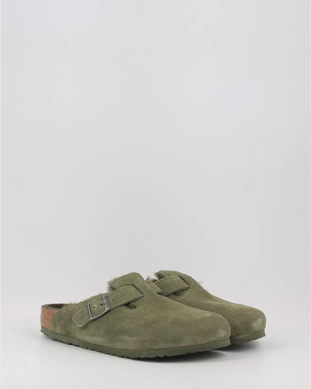 Zuecos Birkenstock Boston Vl Shearling Verde