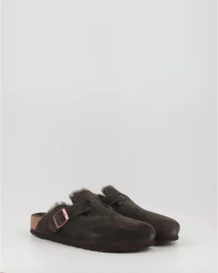 Zuecos Birkenstock Boston Vl Shearling Marron