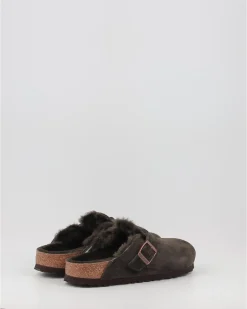 Zuecos Birkenstock Boston Vl Shearling Marron