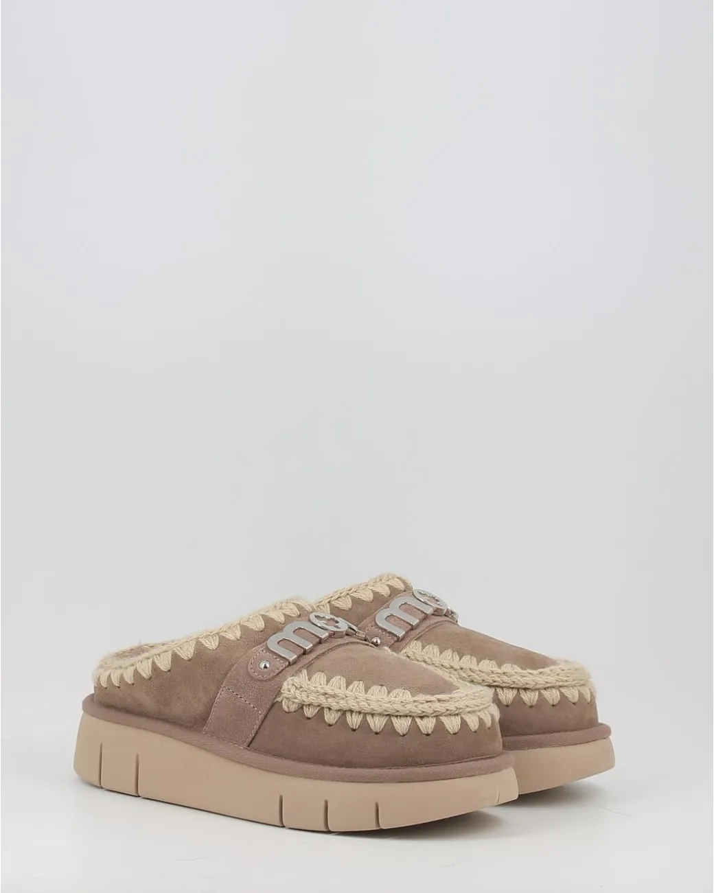 Zuecos Mou Bounce Clog Metal Logo Gris