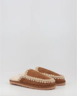 Zuecos Mou Suede Slipper Full Eskimo Stitch Cuero