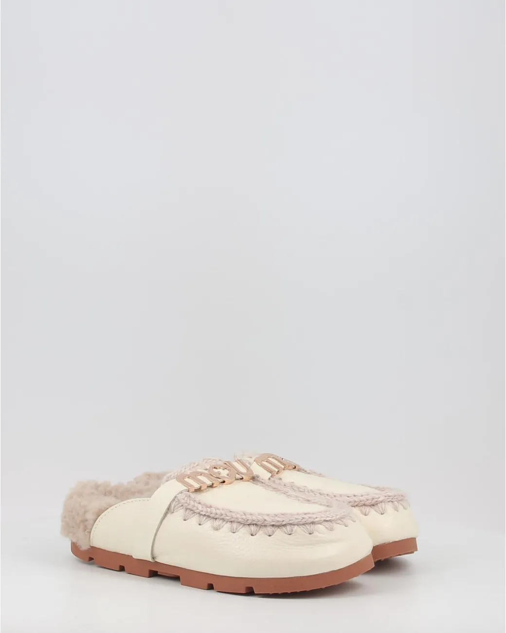 Zuecos Mou Winter Bio Slide - Big Letter Logo Blanco